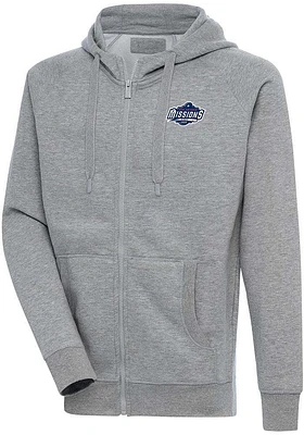 Antigua San Antonio Missions Mens Grey Victory Long Sleeve Full Zip Jacket