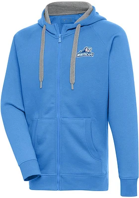 Antigua West Michigan Whitecaps Mens Light Blue Victory Long Sleeve Full Zip Jacket