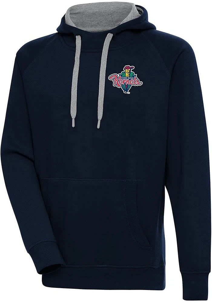 Antigua Cedar Rapids Kernels Mens Navy Blue Victory Long Sleeve Hoodie