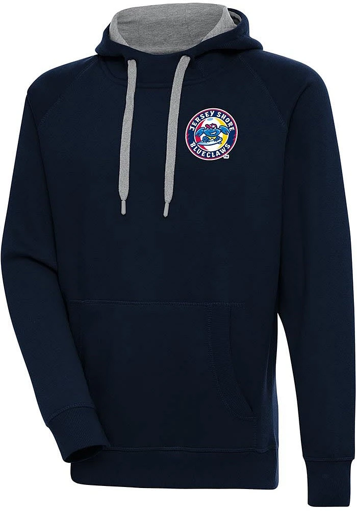Antigua Jersey Shore BlueClaws Mens Navy Blue Victory Long Sleeve Hoodie