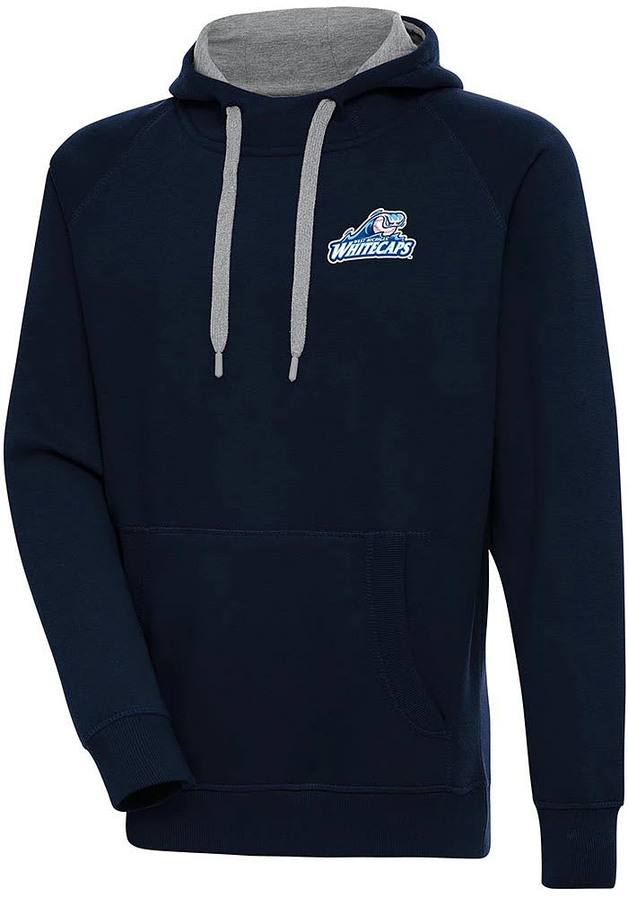 Antigua West Michigan Whitecaps Mens Navy Blue Victory Long Sleeve Hoodie