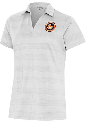 Antigua Bowling Green Hot Rods Womens White Compass Short Sleeve Polo Shirt