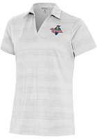 Antigua Cedar Rapids Kernels Womens White Compass Short Sleeve Polo Shirt