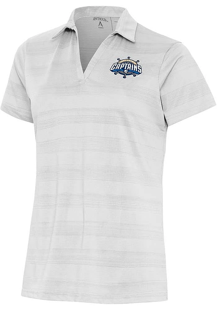 Antigua Lake County Captains Womens White Compass Short Sleeve Polo Shirt