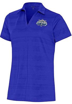 Antigua Lake County Captains Womens Blue Compass Short Sleeve Polo Shirt