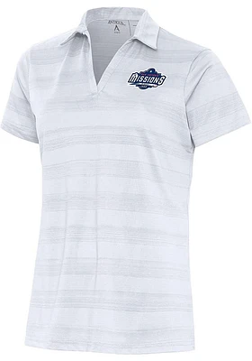 Antigua San Antonio Missions Womens White Compass Short Sleeve Polo Shirt