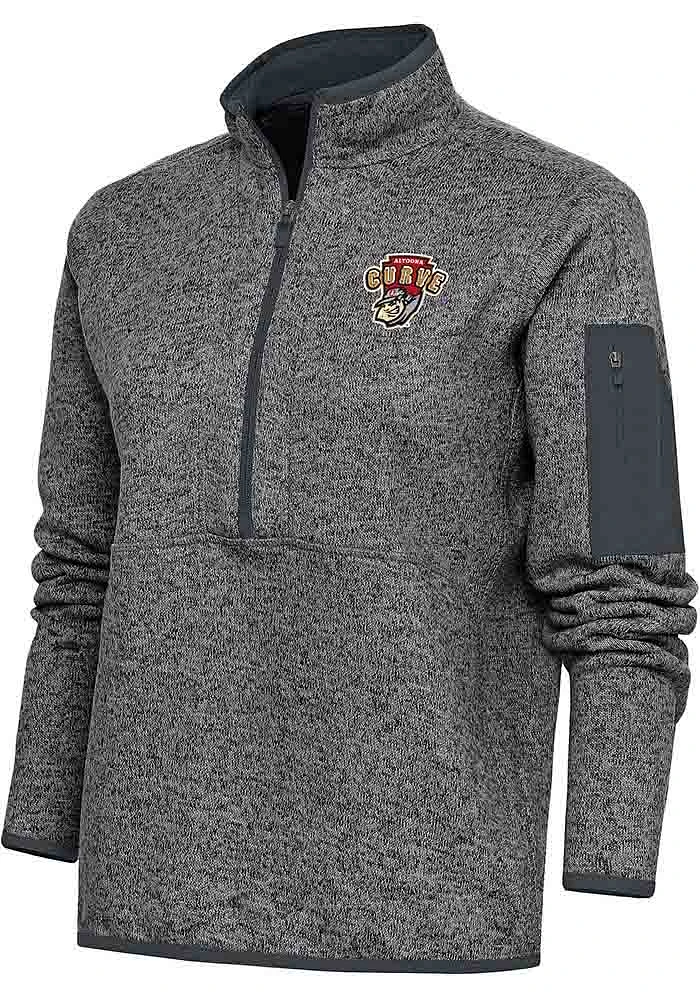 Antigua Altoona Curve Womens Grey Fortune Qtr Zip