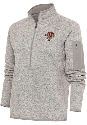 Antigua Altoona Curve Womens Oatmeal Fortune Qtr Zip
