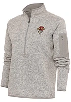Antigua Altoona Curve Womens Oatmeal Fortune Qtr Zip