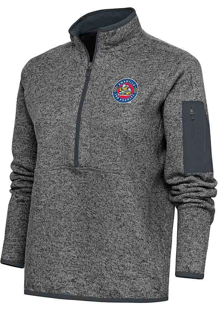 Antigua Amarillo Sod Poodles Womens Grey Fortune Qtr Zip