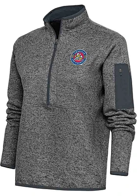 Antigua Amarillo Sod Poodles Womens Grey Fortune Qtr Zip