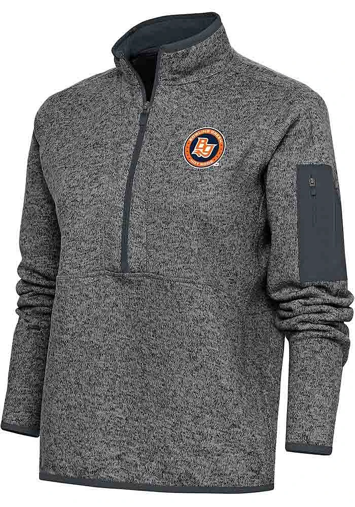 Antigua Bowling Green Hot Rods Womens Grey Fortune Qtr Zip