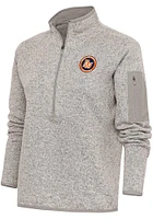 Antigua Bowling Green Hot Rods Womens Oatmeal Fortune Qtr Zip