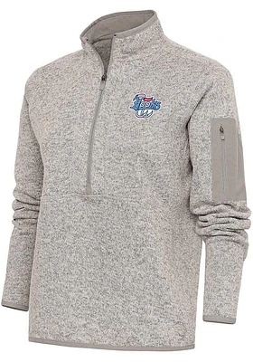 Antigua Corpus Christi Hooks Womens Oatmeal Fortune Qtr Zip
