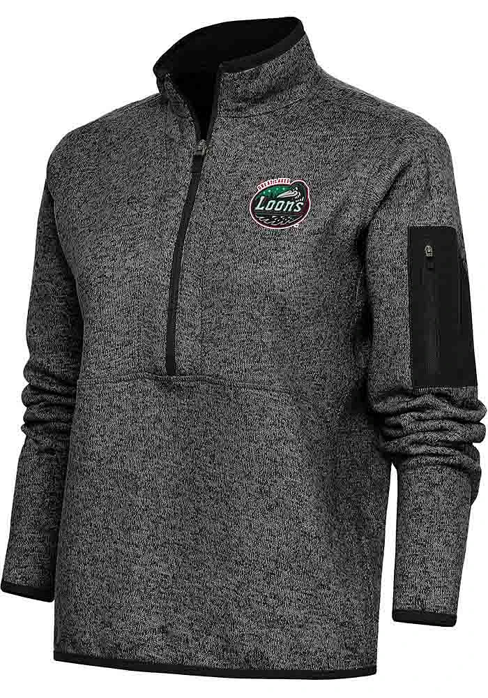 Antigua Great Lakes Loons Womens Black Fortune Qtr Zip