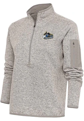 Antigua Quad Cities River Bandits Womens Oatmeal Fortune Qtr Zip