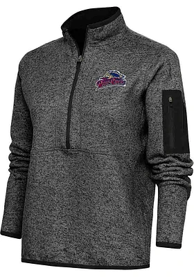 Antigua Scranton Wilkes Womens Black Fortune Qtr Zip