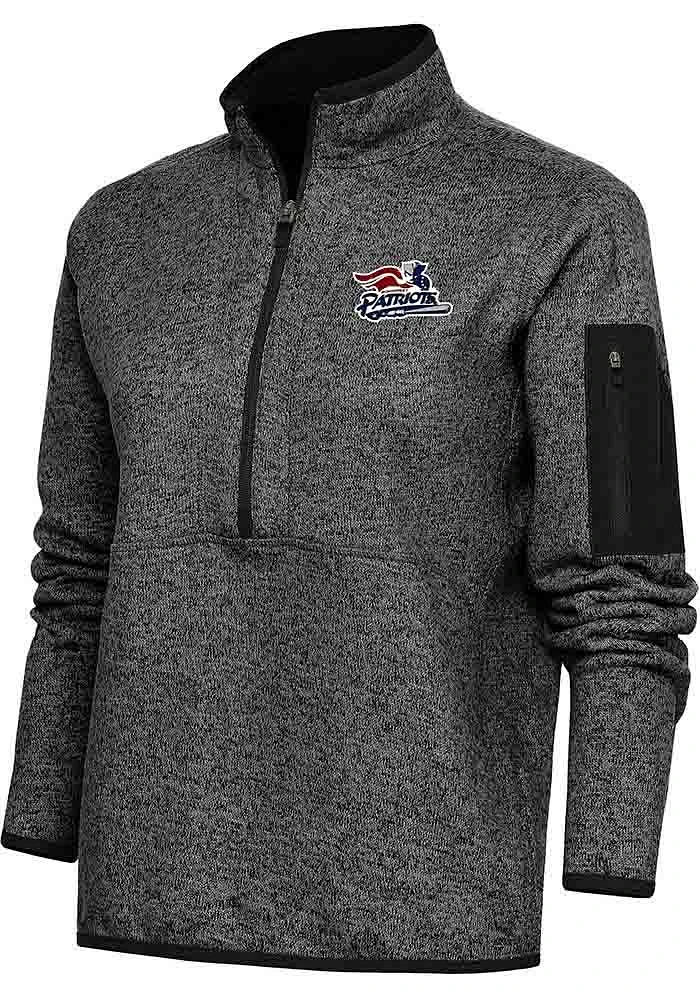 Antigua Somerset Patriots Womens Black Fortune Qtr Zip