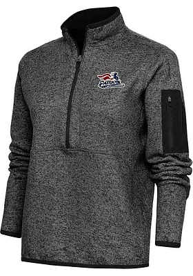 Antigua Somerset Patriots Womens Black Fortune Qtr Zip