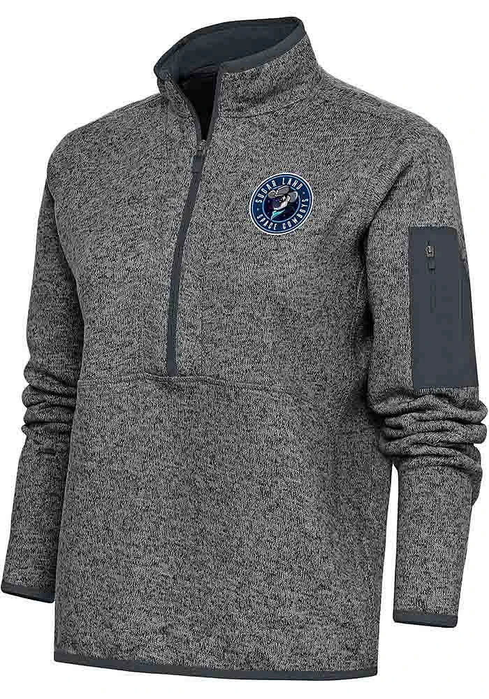 Antigua Sugar Land Space Cowboys Womens Grey Fortune Qtr Zip