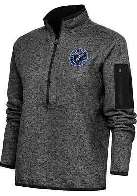 Antigua Sugar Land Space Cowboys Womens Black Fortune Qtr Zip