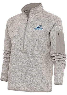 Antigua West Michigan Whitecaps Womens Oatmeal Fortune Qtr Zip