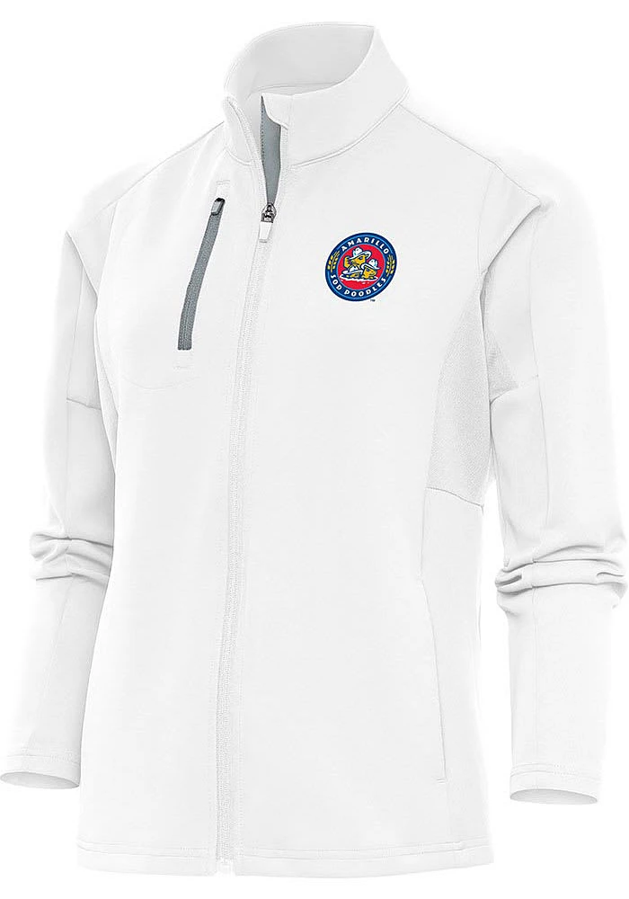 Antigua Amarillo Sod Poodles Womens White Generation Light Weight Jacket