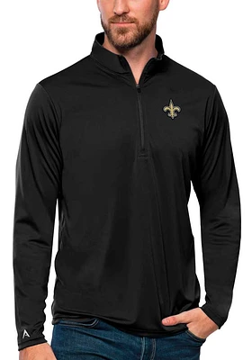 Antigua New Orleans Saints Mens Tribute Long Sleeve Qtr Zip Pullover