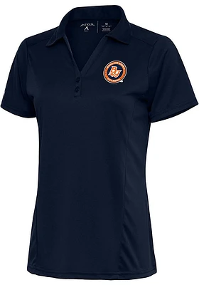 Antigua Bowling Green Hot Rods Womens Navy Blue Tribute Short Sleeve Polo Shirt