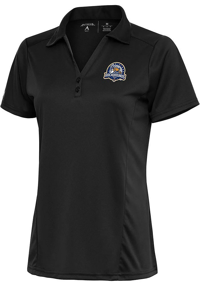 Antigua Midland RockHounds Womens Grey Tribute Short Sleeve Polo Shirt