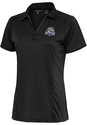 Antigua Midland RockHounds Womens Grey Tribute Short Sleeve Polo Shirt