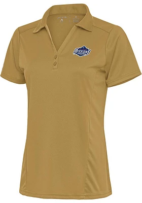 Antigua San Antonio Missions Womens Gold Tribute Short Sleeve Polo Shirt