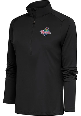 Antigua Cedar Rapids Kernels Womens Grey Tribute Qtr Zip Pullover