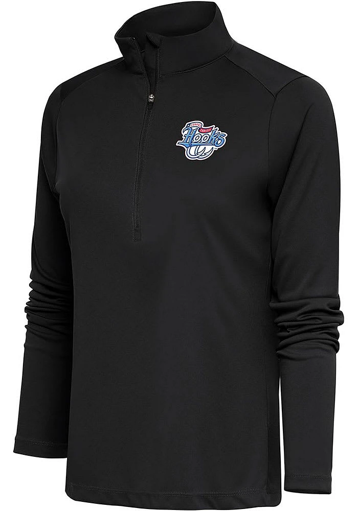 Antigua Corpus Christi Hooks Womens Grey Tribute Qtr Zip Pullover