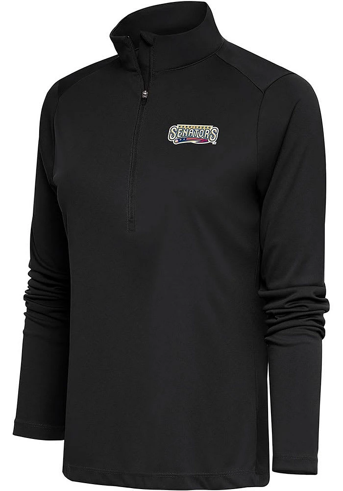 Antigua Harrisburg Senators Womens Grey Tribute Qtr Zip Pullover