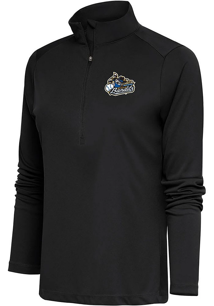Antigua Quad Cities River Bandits Womens Grey Tribute Qtr Zip Pullover