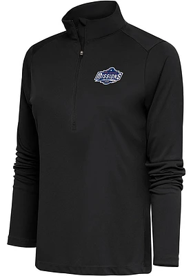 Antigua San Antonio Missions Womens Grey Tribute Qtr Zip Pullover