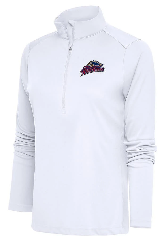 Antigua Scranton Wilkes Womens White Tribute Qtr Zip Pullover