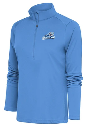 Antigua West Michigan Whitecaps Womens Light Blue Tribute Qtr Zip Pullover