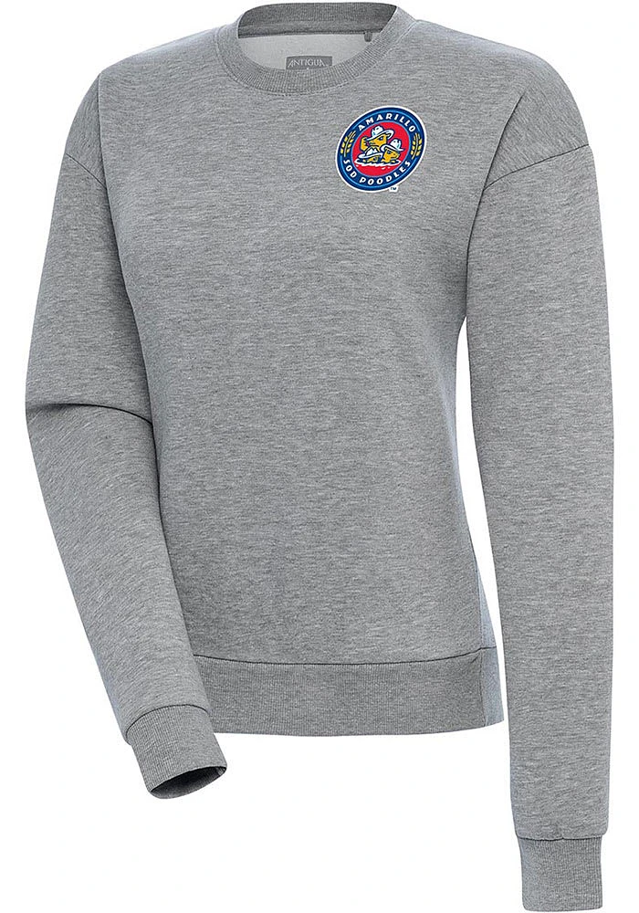Antigua Amarillo Sod Poodles Womens Grey Victory Crew Sweatshirt