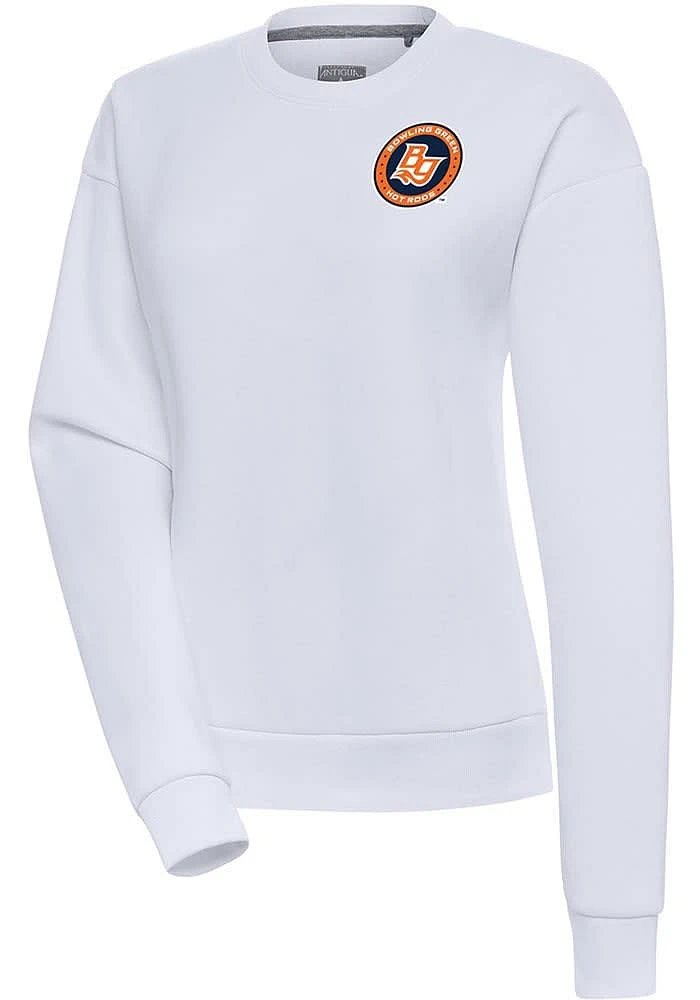 Antigua Bowling Green Hot Rods Womens White Victory Crew Sweatshirt