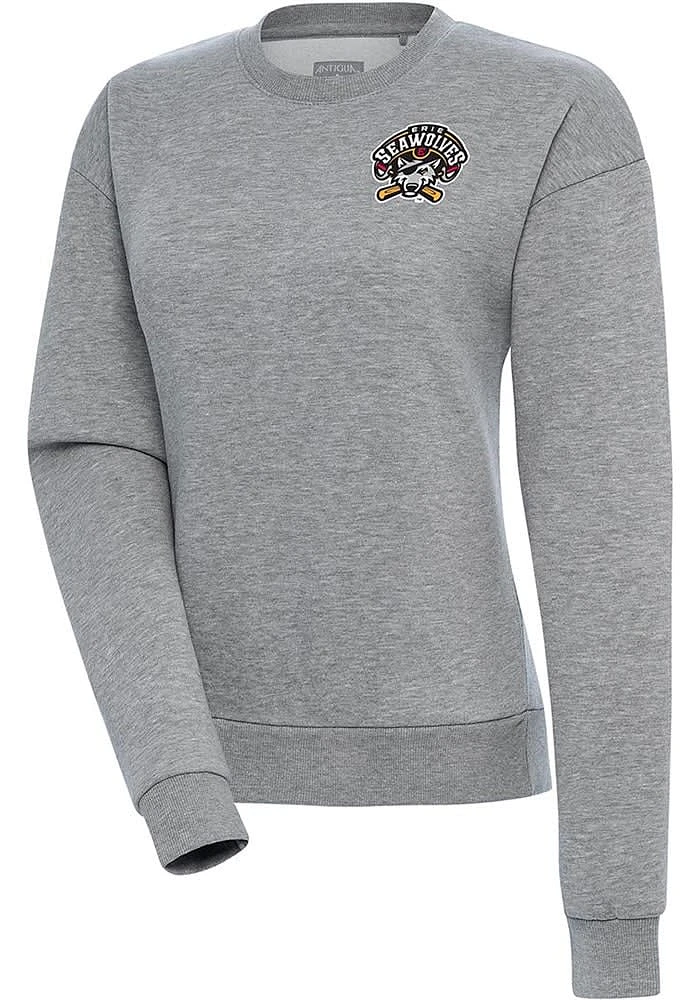 Antigua Erie SeaWolves Womens Grey Victory Crew Sweatshirt