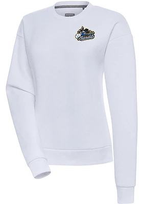 Antigua Quad Cities River Bandits Womens White Victory Crew Sweatshirt