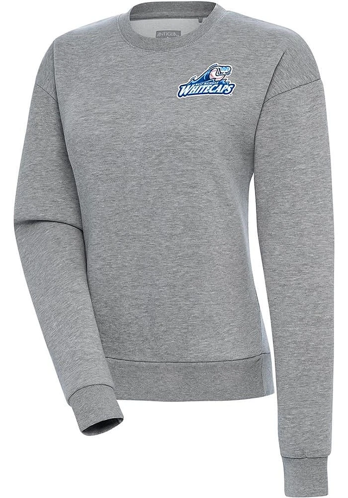 Antigua West Michigan Whitecaps Womens Grey Victory Crew Sweatshirt