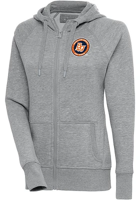 Antigua Bowling Green Hot Rods Womens Grey Victory Long Sleeve Full Zip Jacket