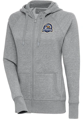Antigua Midland RockHounds Womens Grey Victory Long Sleeve Full Zip Jacket