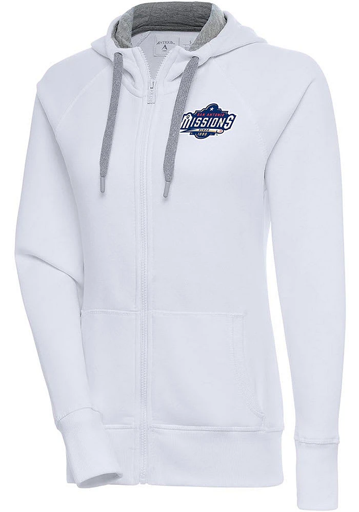 Antigua San Antonio Missions Womens White Victory Long Sleeve Full Zip Jacket