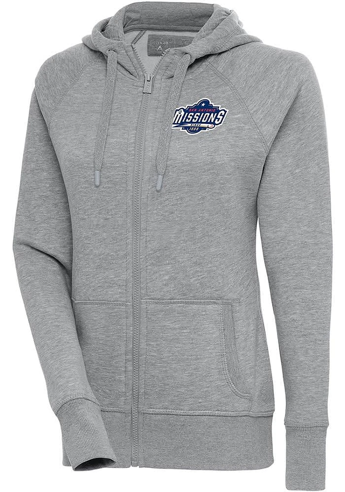 Antigua San Antonio Missions Womens Grey Victory Long Sleeve Full Zip Jacket