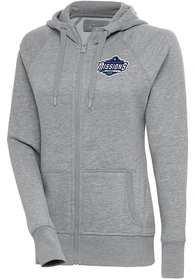 Antigua San Antonio Missions Womens Grey Victory Long Sleeve Full Zip Jacket