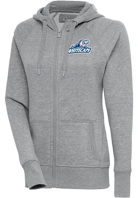 Antigua West Michigan Whitecaps Womens Grey Victory Long Sleeve Full Zip Jacket